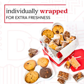 David's Cookies chocolate chunk cookies showcasing rich, chewy bites for indulgent snacking.