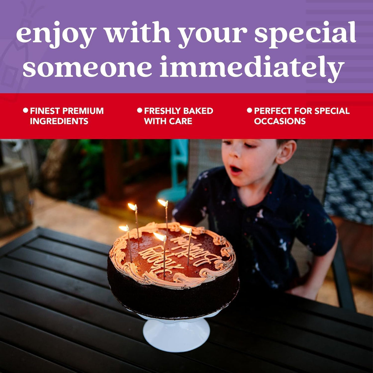 David's Cookies chocolate fudge cake gift-ready, delighting loved ones with silky fudge.