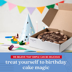 David's Cookies chocolate fudge cake slice, perfect for sharing with family.
