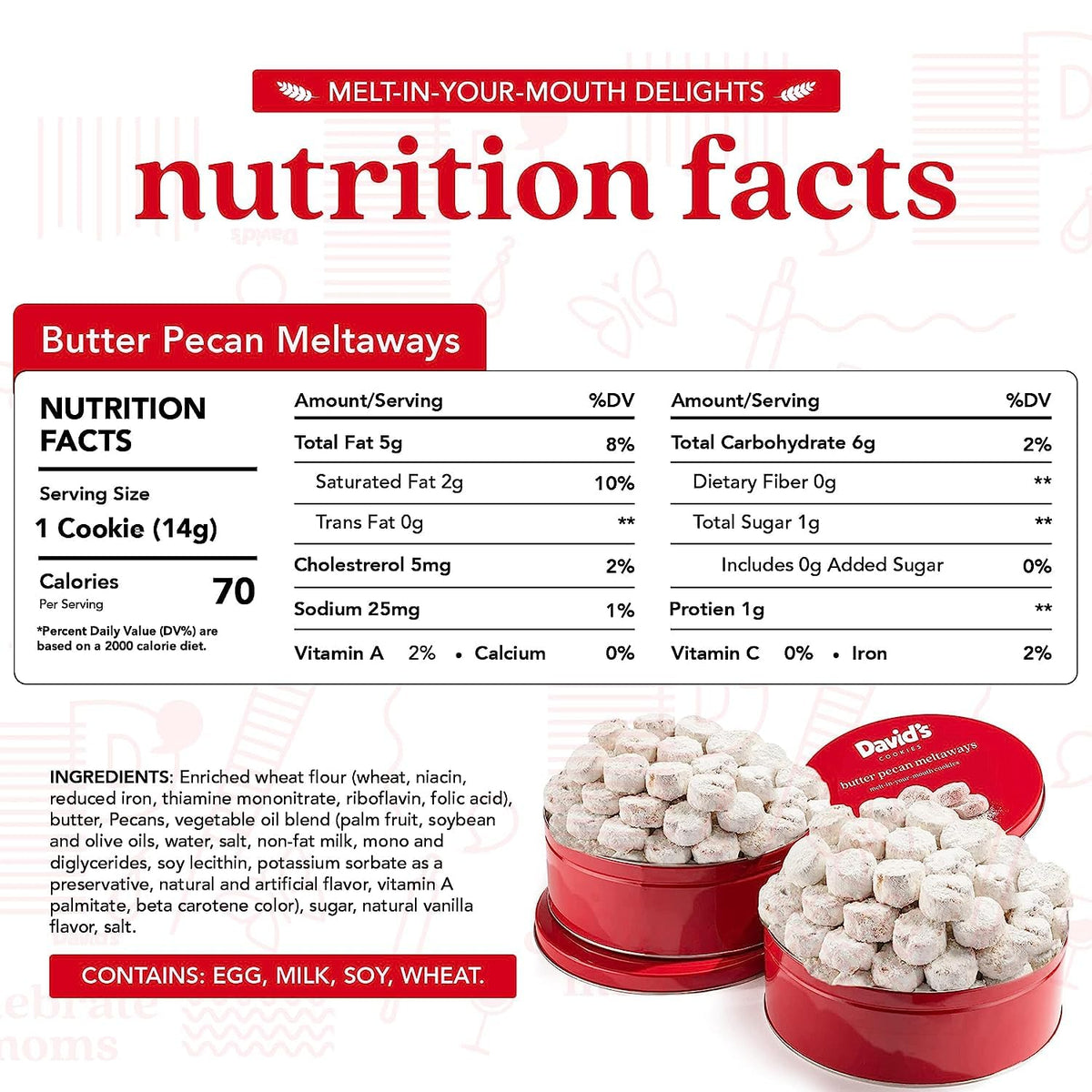 David's Cookies butter pecan meltaway pairs well with coffee.