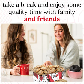 David's Cookies gifting-ready tin signals a thoughtful gourmet treat.