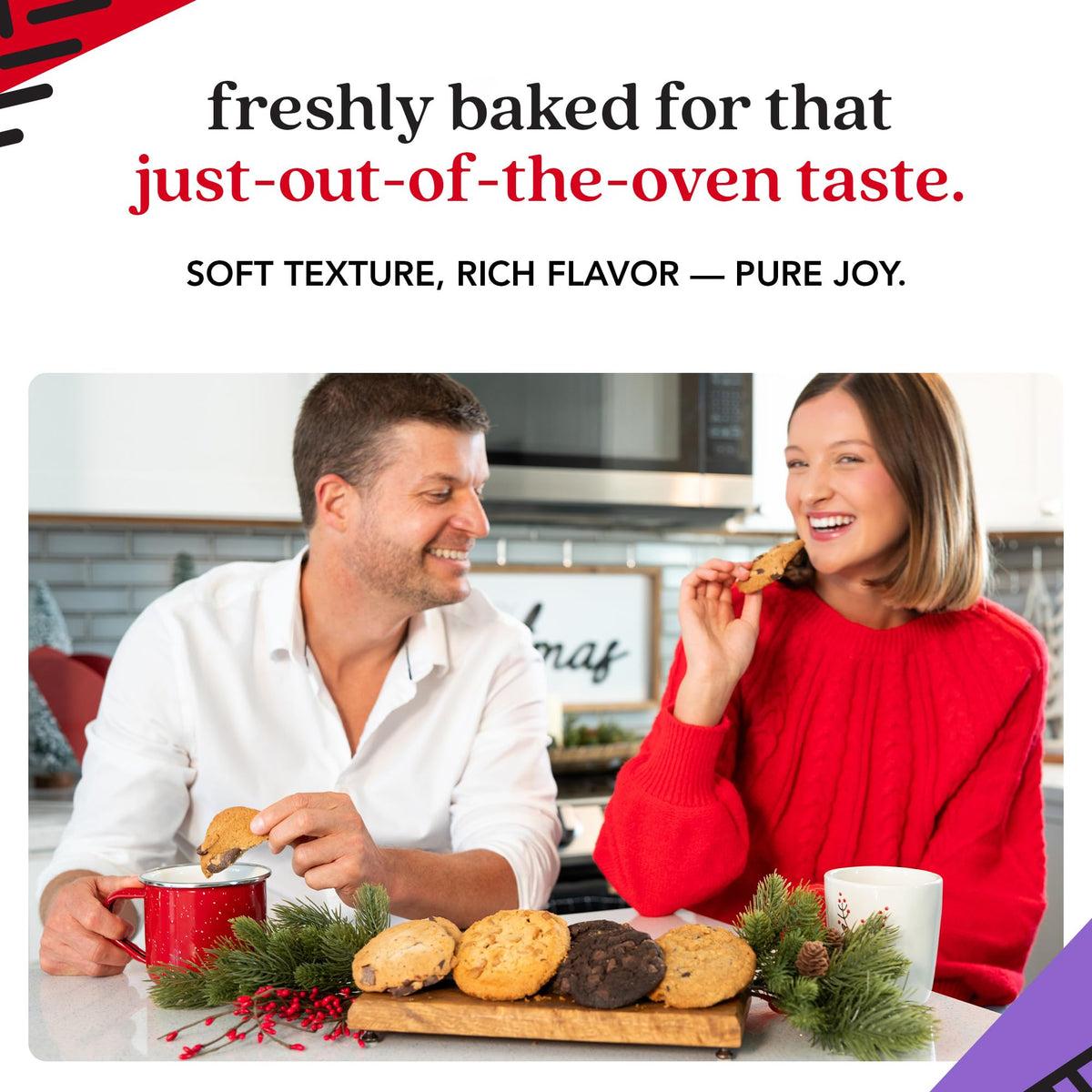 David's Cookies deluxe cookie collection on platter, perfect as a thoughtful gift