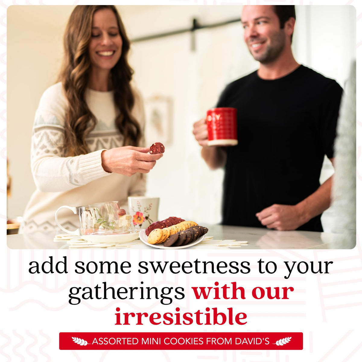 Elegant tin packaging from David's Cookies enhances gifting and sharing