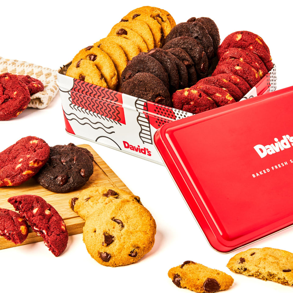 David's Cookies fresh-baked mini bites tin for celebrations and gifting