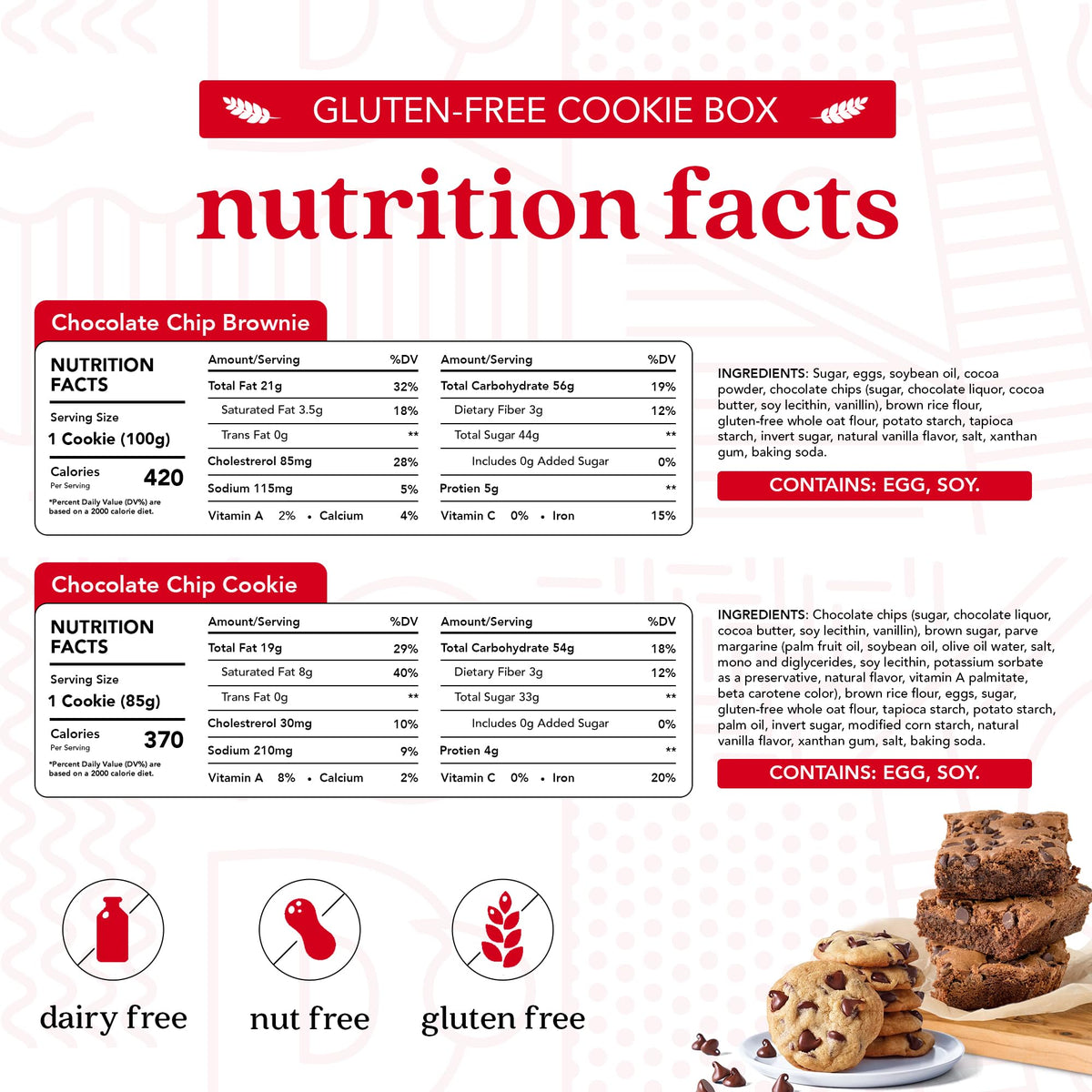 David's Cookies GFCO-certified label on packaging proves safety standards.