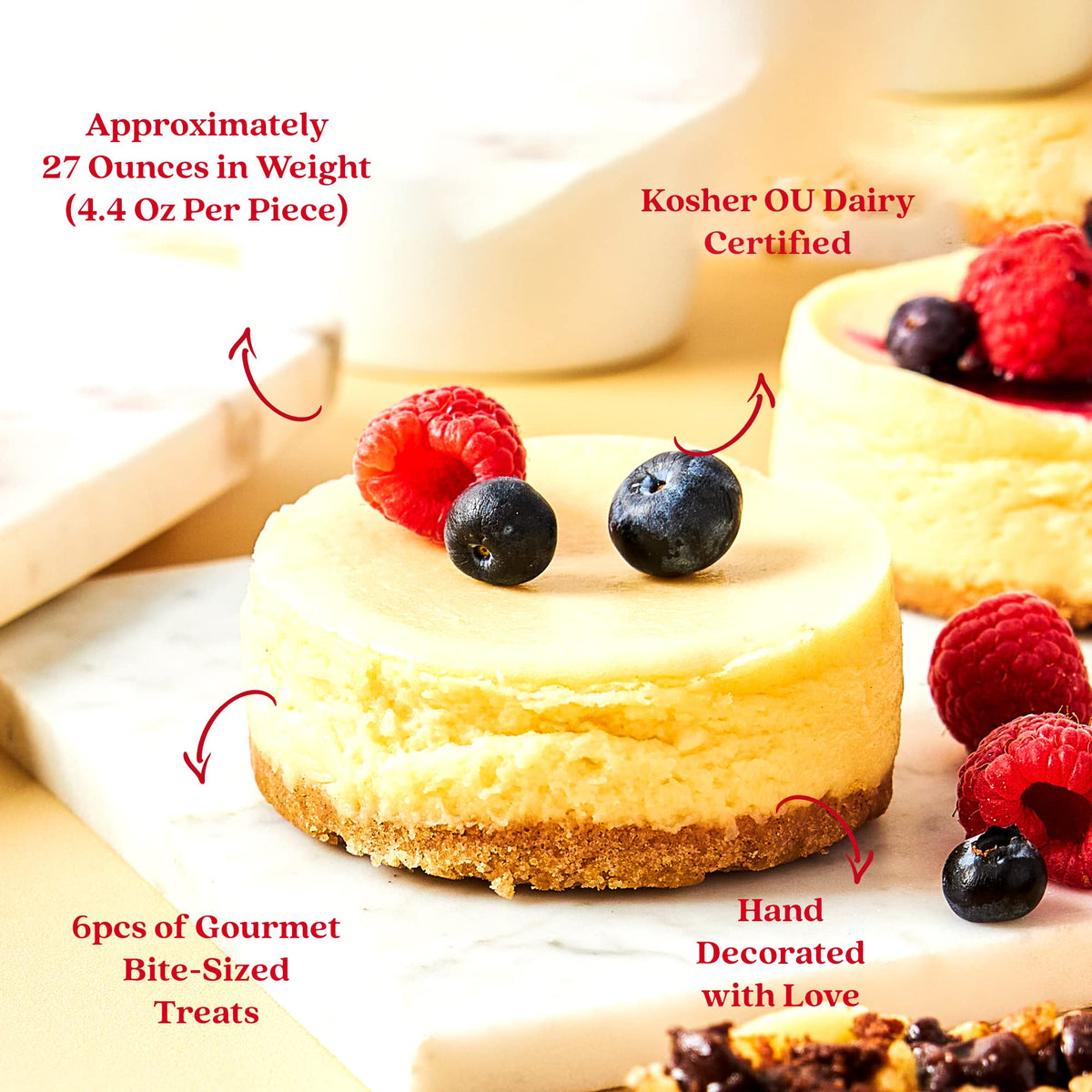 David's Cookies creamy cheesecake bite close-up, showcasing rich texture and velvety finish.