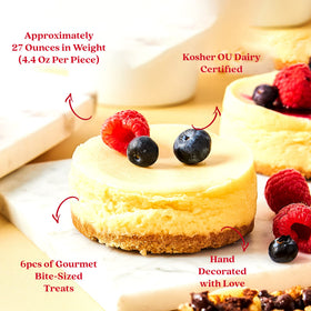 David's Cookies creamy cheesecake bite close-up, showcasing rich texture and velvety finish.