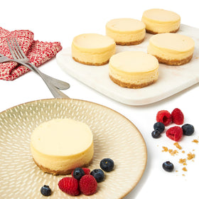 David's Cookies New York mini cheesecakes six-pack, ideal for sharing at gatherings.