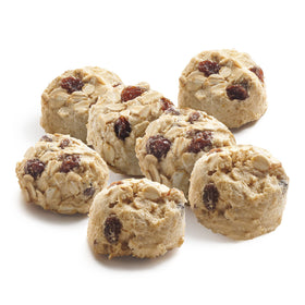 David's Cookies oatmeal raisin dough balls, convenient ready-to-bake option for quick snacks.