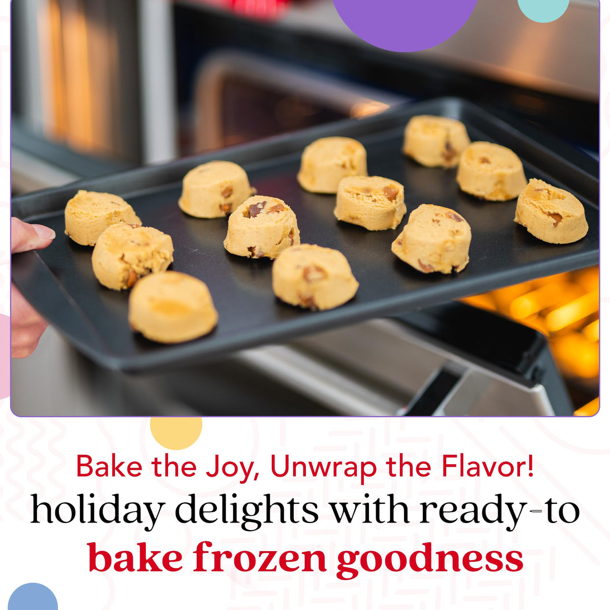 Oven scene with cookies baking to golden edges