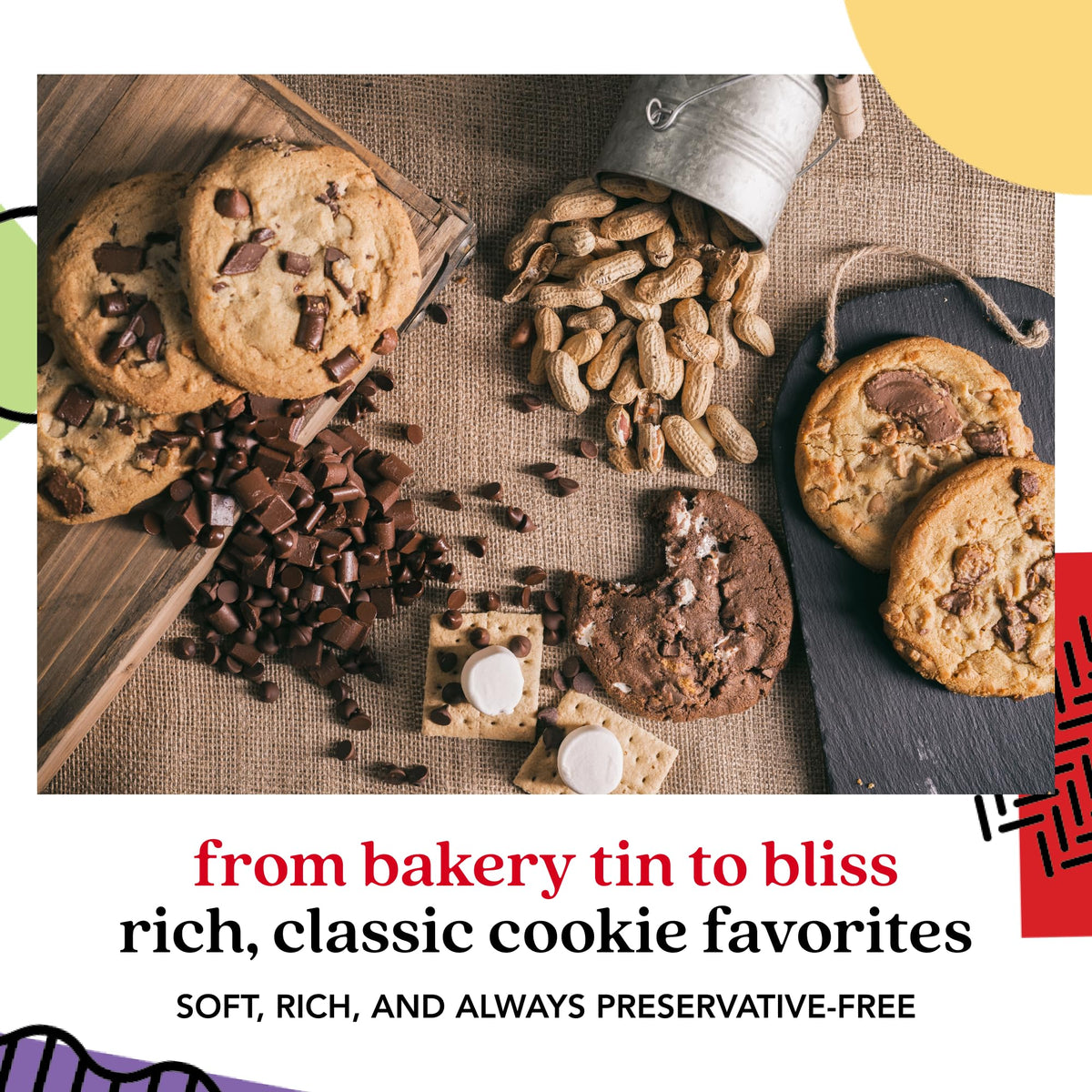 David's Cookies peanut butter chunk cookies image, soft texture ideal for snack time.