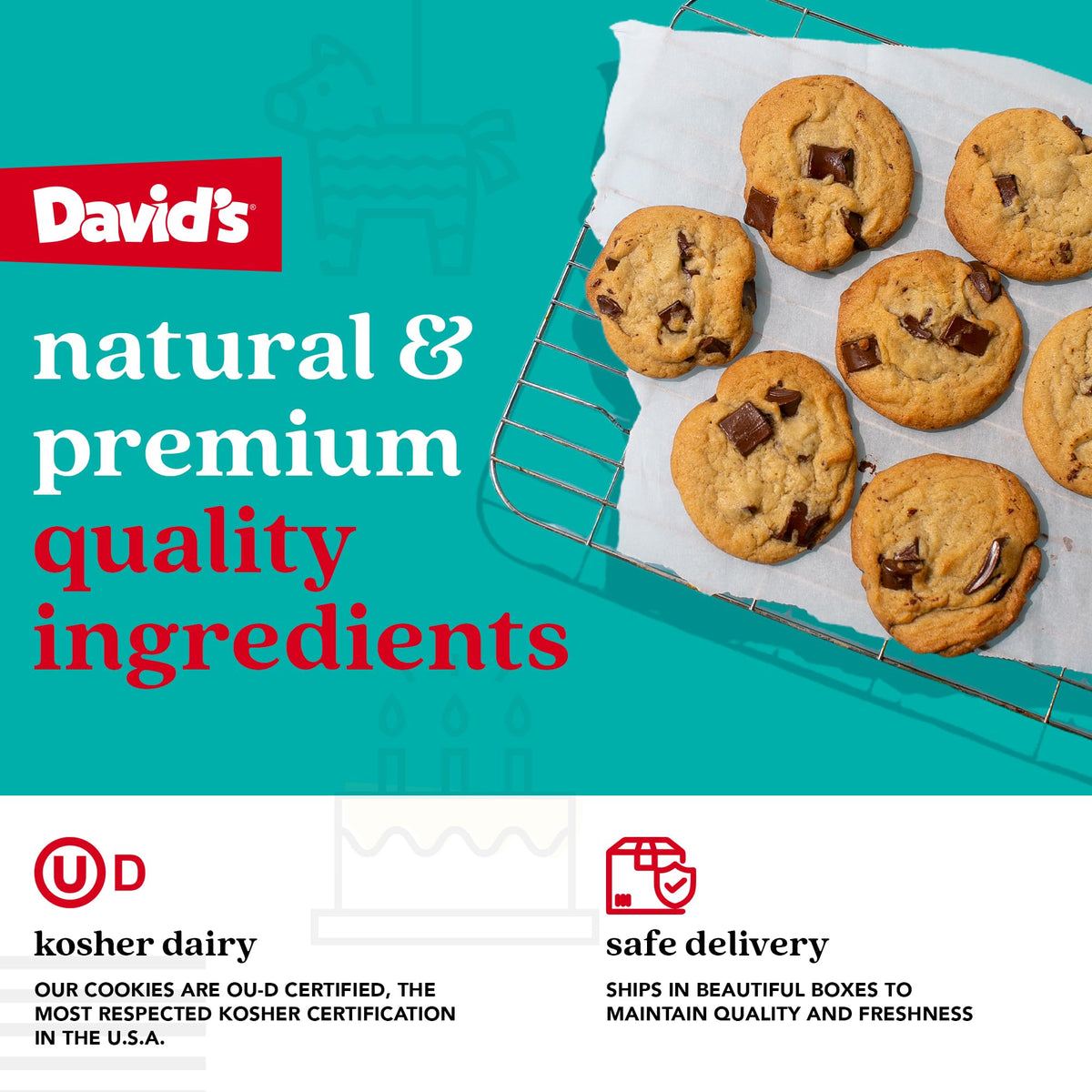 David's Cookies gift tin highlights beautiful packaging ideal for birthdays