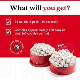 David's Cookies tin preserves freshness for gifting and sharing.