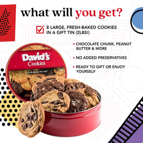 David's Cookies triple chocolate chunk cookies image, rich chocolate flavor for dessert indulgence.
