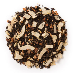 Davidson's Coconut Chai steaming cup reveals a spiced aroma and coconut undertones.