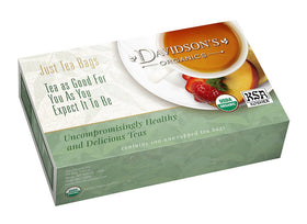 Davidson's Guayusa Energy unwrapped tea bags for quick, mess-free brewing.