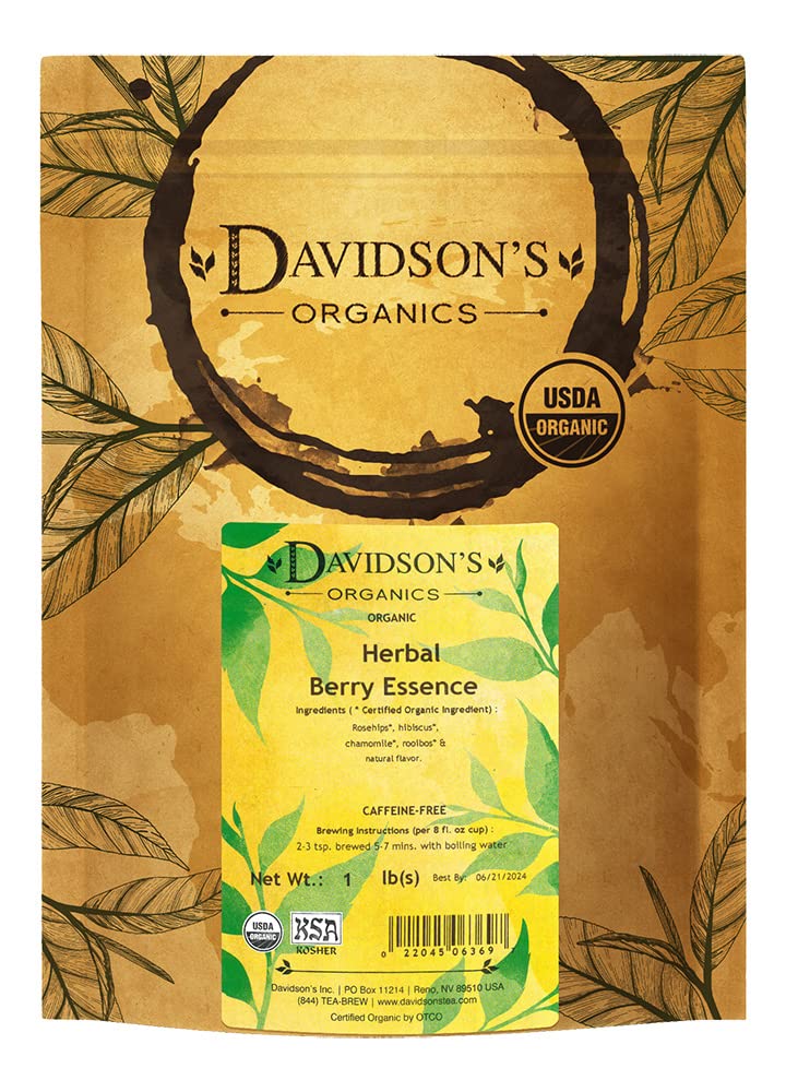 Davidson's Herbal Berry Essence loose leaf tea with berry notes and floral finish