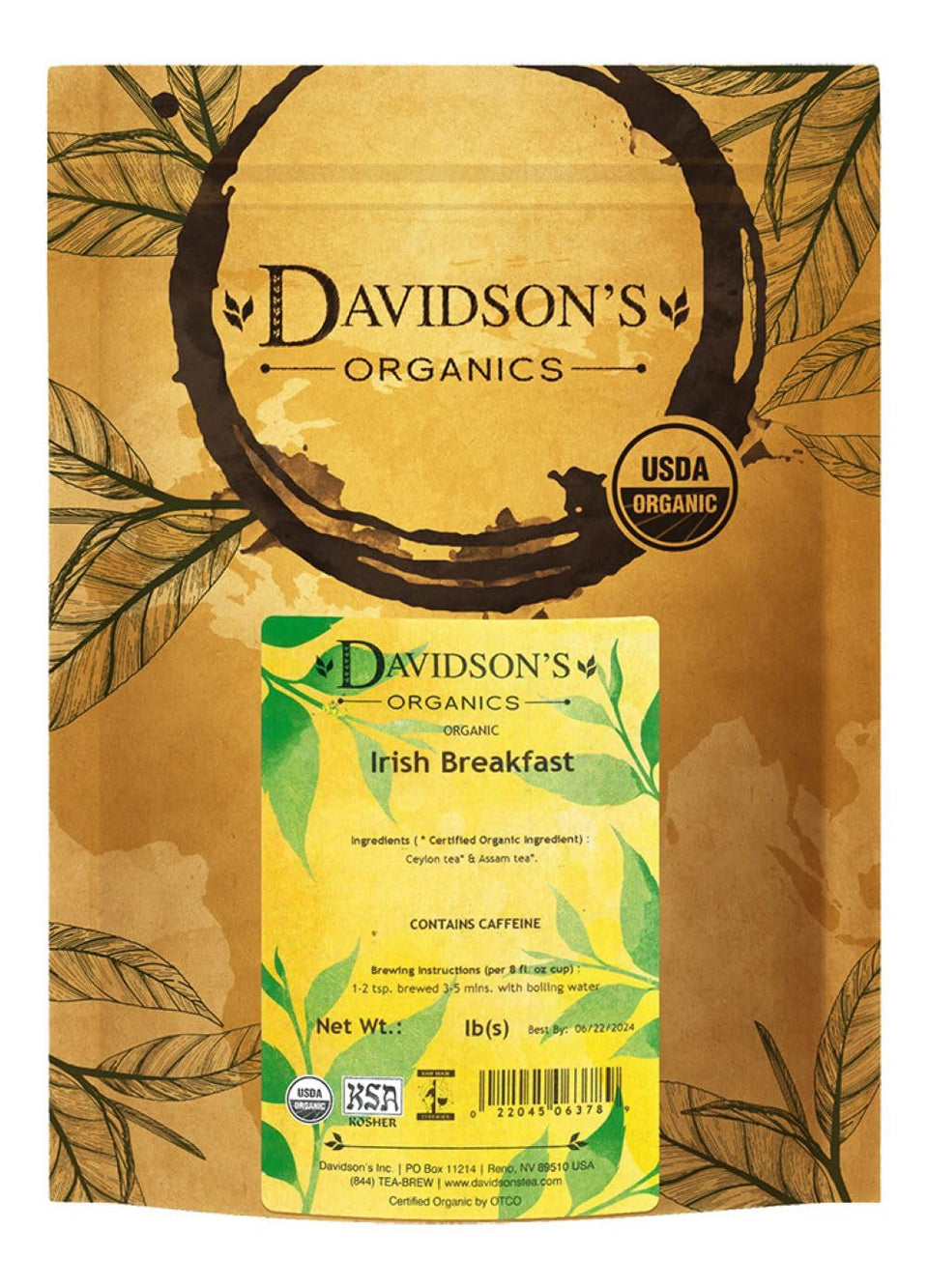 Davidson's Irish Breakfast loose leaf tea in bulk for a robust cup.
