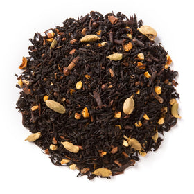 Davidson's Mandarin Chai with Anise loose leaf tea brewing in a cup—rich aroma and balanced spice.