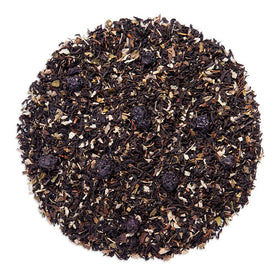 Davidson's Organics Blackcurrant Berry tea; brewed hot for a refreshing afternoon pick-me-up.