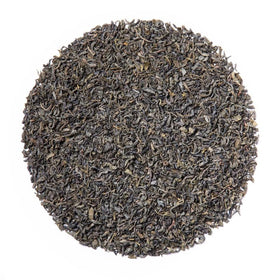 Davidson's Organics Chun Mee Green tea in cup, showcasing a bright, brisk flavor.