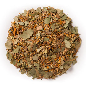 Davidson's De-Congest tea in cup, turmeric blend delivers a cozy, flavorful finish.
