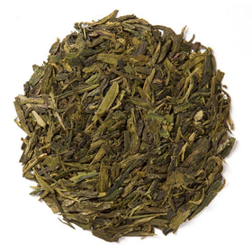 Davidson's Organics Dragonwell Green dry leaves ready for brewing