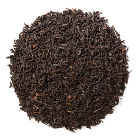 Davidson's Organics Keemun Congou loose leaf tea closeup reveals twisted leaves