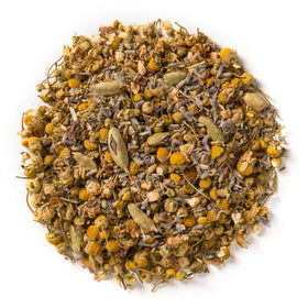 Davidson's Sleep brewed cup after steeping, promotes calm and unwinding.