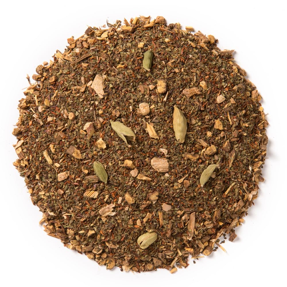 Davidson's Tulsi Licorice Root tea cup pouring, ideal for a soothing afternoon ritual.