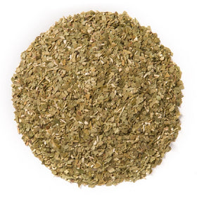 Davidson's Organics Yerba Mate pour into cup releasing earthy aroma and quick lift.