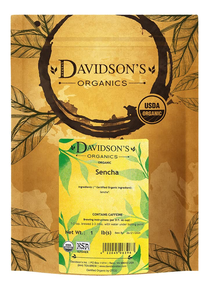 Davidson's Sencha loose leaf bulk shown for daily green tea ritual.