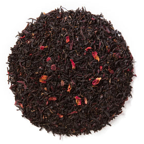Davidson's Strawberry Essence tea leaves closeup highlighting rich aroma for daily ritual.