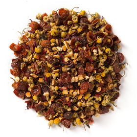 Davidson's Herbal Cranberry Orange in a cup with inviting aroma and citrus balance.