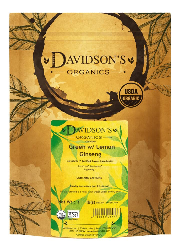 Davidson's Green with Lemon Ginseng loose-leaf tea aroma for balanced alertness
