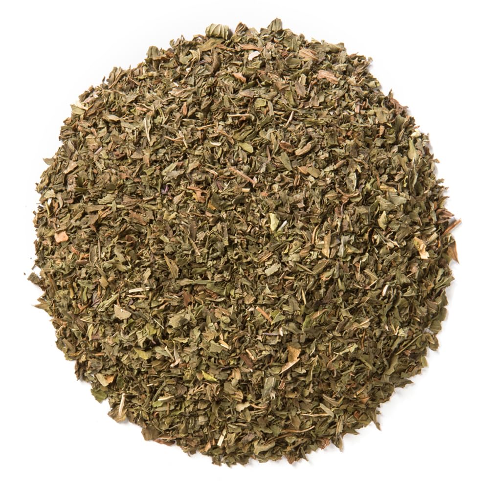 Davidson's peppermint leaves loose leaf closeup showcases vibrant green leaves and quality.