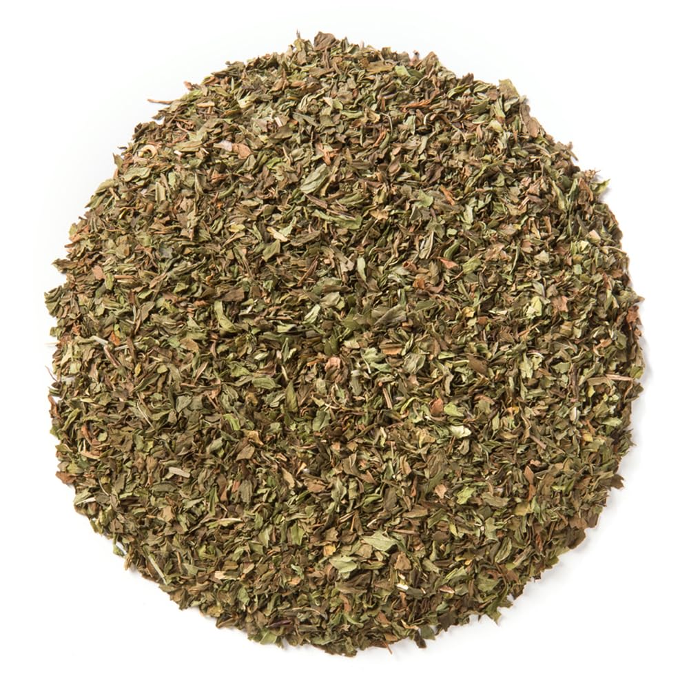 Davidson's Spearmint Leaves bag closeup, organic mint aroma promising a flavorful cup.