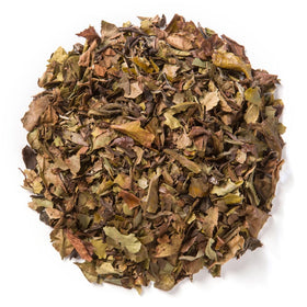 Close-up of White Peony loose leaves highlighting delicate aroma for fresh brews