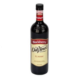 DaVinci Gourmet blackberry syrup dispensing pour view for barista-crafted drinks