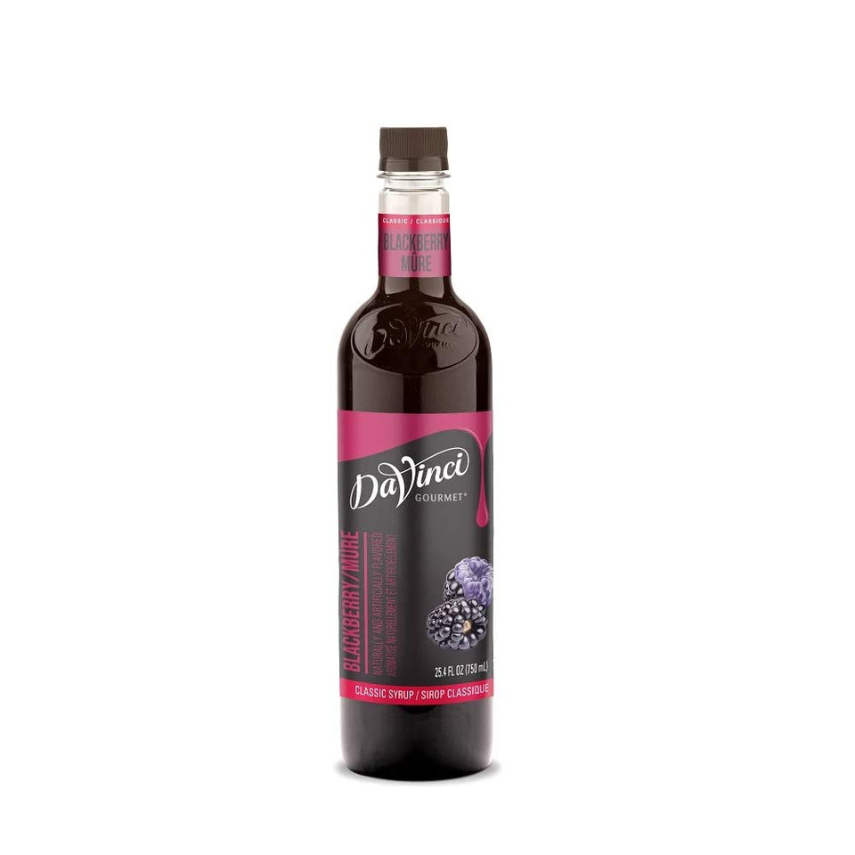 DaVinci Gourmet blackberry syrup 750ml front label showcases rich flavor for drinks