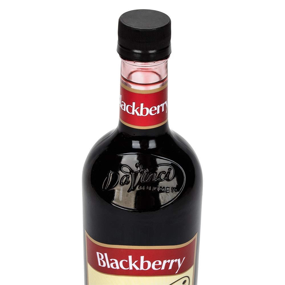 DaVinci Gourmet blackberry syrup ingredient visual suggests versatile uses in coffee and desserts