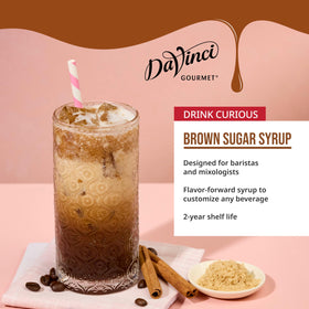 Latte topped with DaVinci Gourmet Brown Sugar Syrup for warm sweetness.