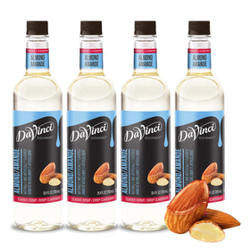 DaVinci Gourmet Classic Almond Syrup bottle pour to flavor coffee or cocktails