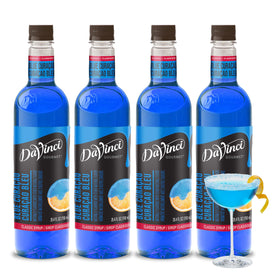 DaVinci Gourmet Classic Blue Curacao Syrup bottle adds vibrant color to drinks