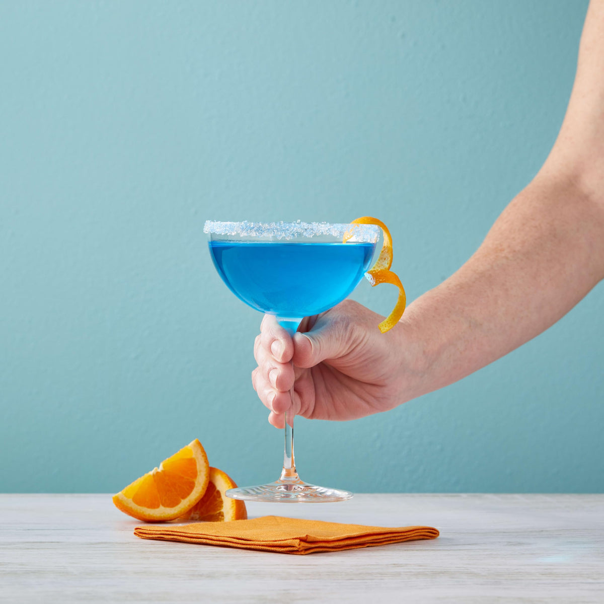 Dessert topping idea using Blue Curacao syrup for color and sweetness