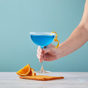 Dessert topping idea using Blue Curacao syrup for color and sweetness