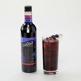 DaVinci Gourmet Classic Blueberry Syrup coffee cup pour for mornings