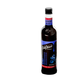 DaVinci Gourmet Classic Blueberry Syrup pantry label on a shelf