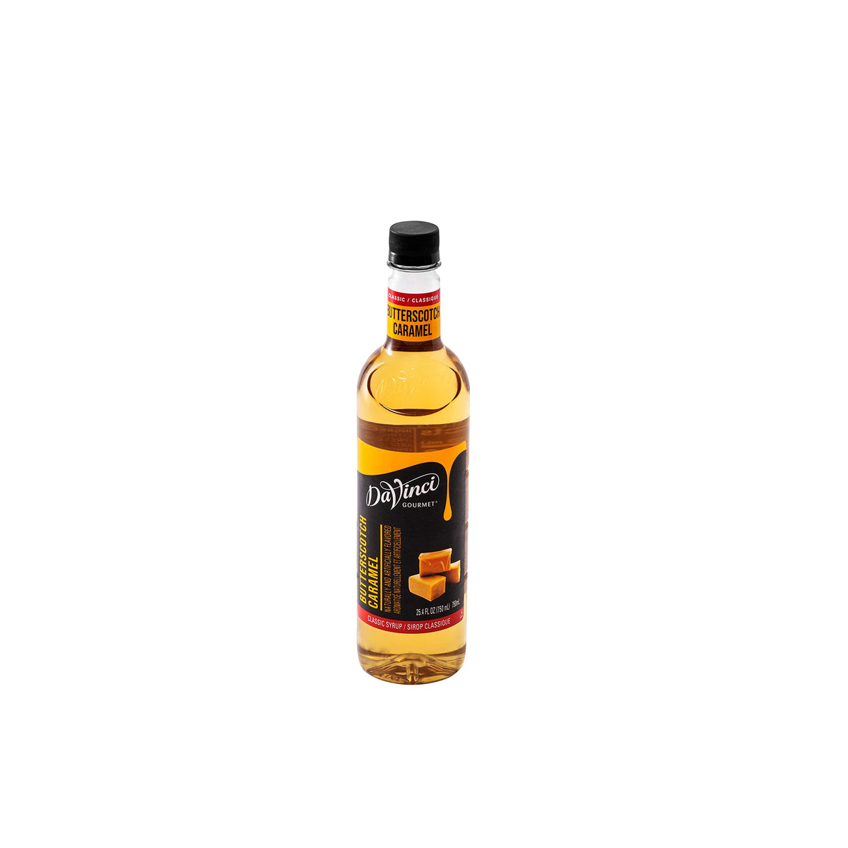 DaVinci Gourmet Classic Butterscotch Syrup on shelf enables barista-quality creations.