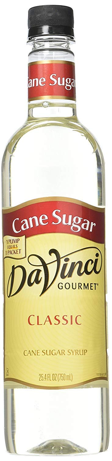 DaVinci Gourmet Classic Cane Sugar Syrup bottle for versatile coffee, tea, and cocktails.